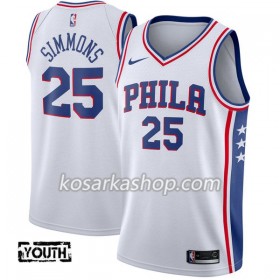Dres Philadelphia 76ers Ben Simmons 25 Nike 2017-18 Bijela Swingman - Dječji